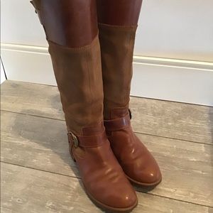 Timberland Bethel Women sz 9 
Tall Knee High 
Tan Leather & Suede Riding boots